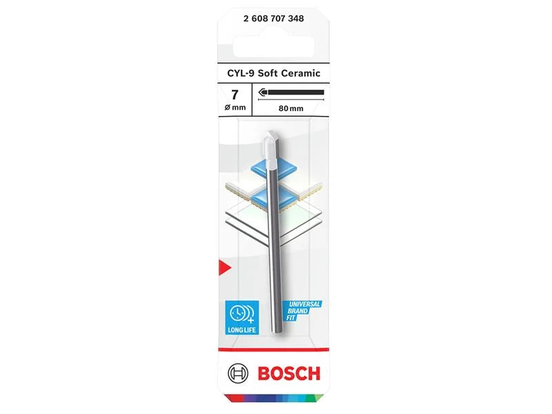 Bosch Powertool Accessories CYL-9 Soft Ceramic Drill Bit 7 x 80mm
