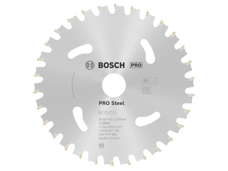 Bosch Powertool Accessories PRO Steel Cordless Circular Saw Blade 136 x 20mm x
