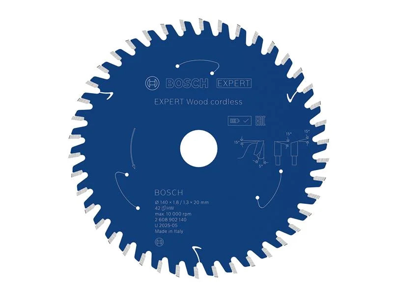 Bosch Powertool Accessories EXPERT Wood Cordless Circular Saw Blade 140 x 20mm x