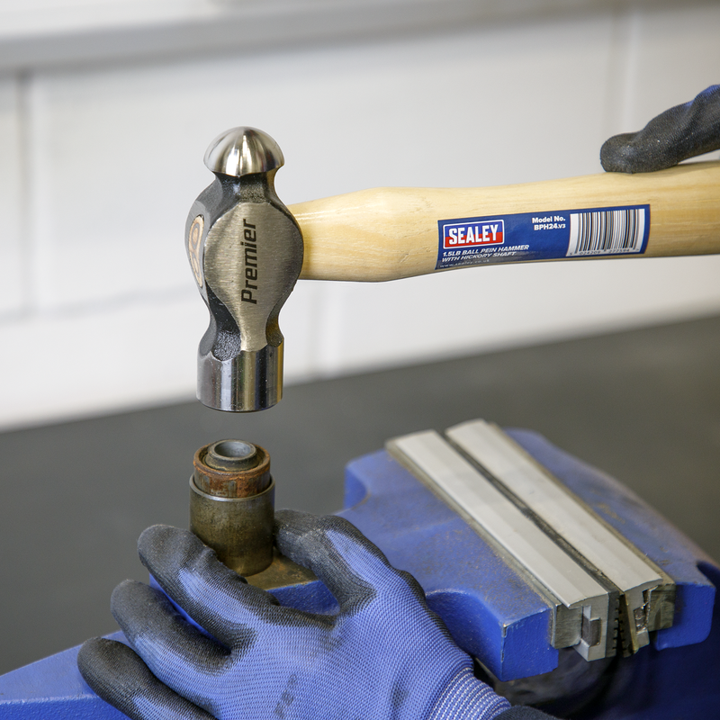 Sealey Premier Ball Pein Hammer 1.5lb with Hickory Shaft