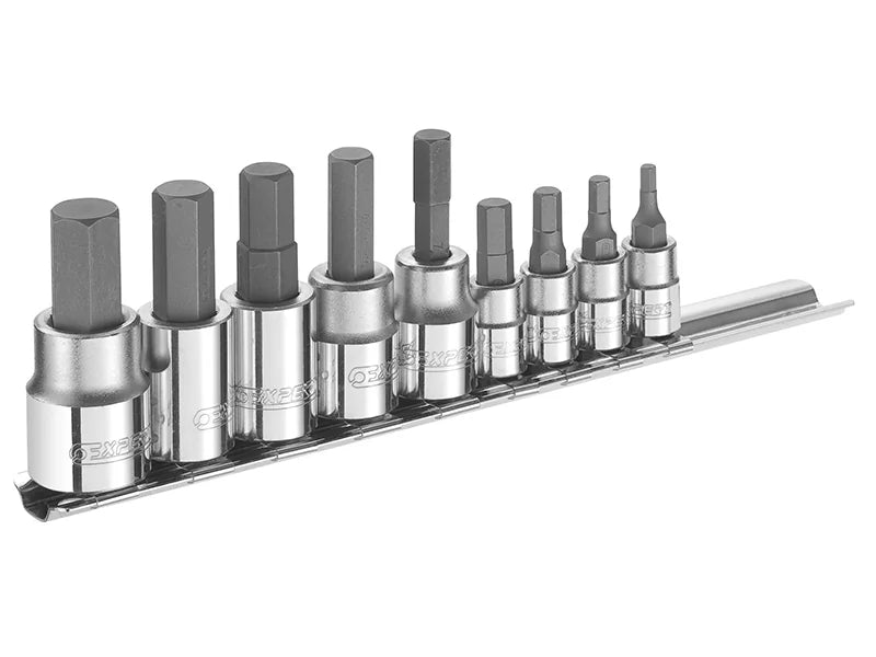 Expert 1/4 & 3/8in Drive Hex Bit Socket Set, 9 Piece - E034802