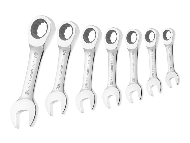 Expert Stubby Ratchet Spanner Set, 7 Piece - E111104