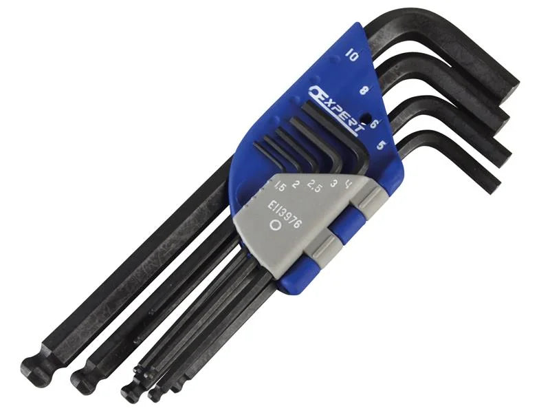 Expert Metric Ball End Hexagon Key Long Arm Set, 9 Piece - E113976
