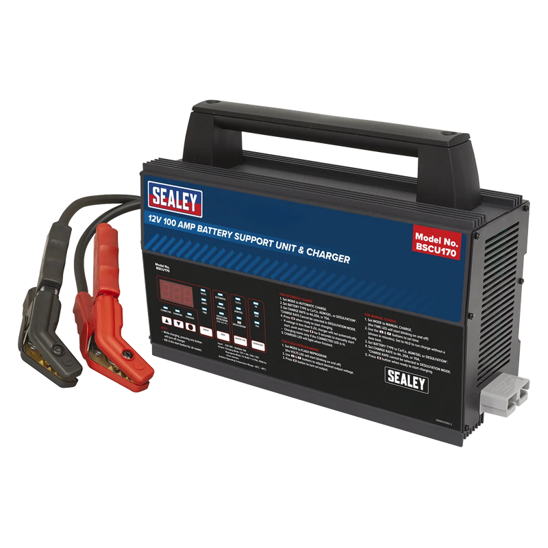 Sealey 12V Battery Support Unit & Charger BSCU170 100A