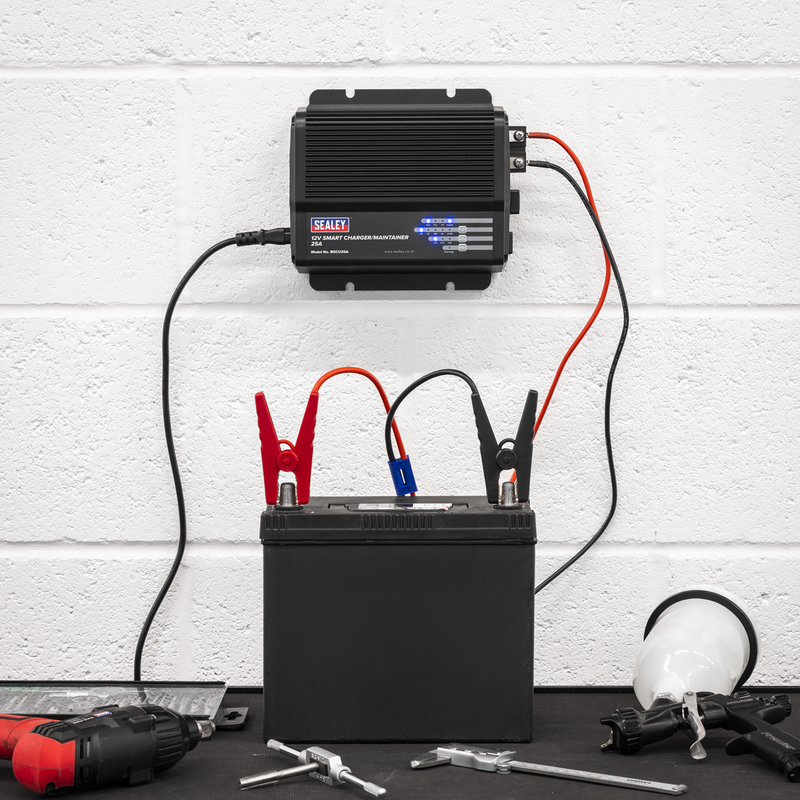 Sealey BSCU25A 12V 25A Smart Charger for VRLA, Gel, AGM, Lithium