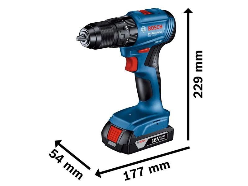 Bosch GSB 18V-45 Professional Combi Drill 18V 2 x 2.0Ah Li-ion - 06019K3371