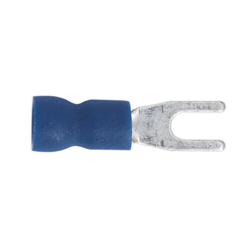 Sealey Easy-Entry Fork Terminal 3.7mm (4BA) Blue Pack of 100