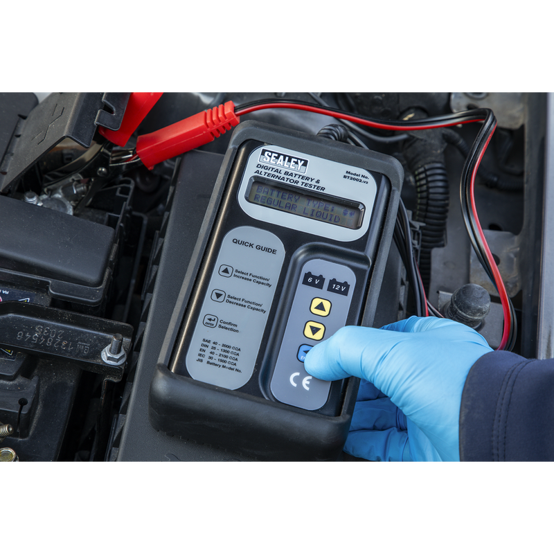 Sealey Digital Battery & Alternator Tester 6/12/24V BT2002
