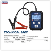 Sealey Digital Battery & Alternator Tester 12/24V BT2011