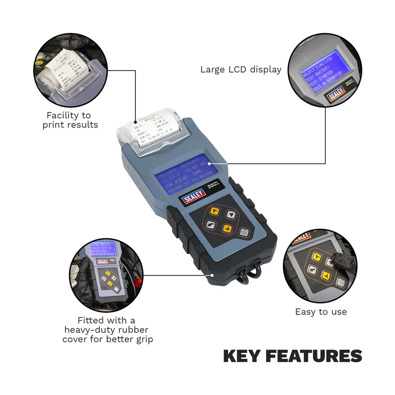 Sealey Digital Battery Tester Model BT2012 12V with Printer