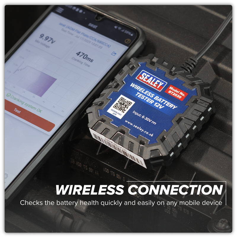 Sealey Wireless Battery Tester BT2030 DC 6V-30V