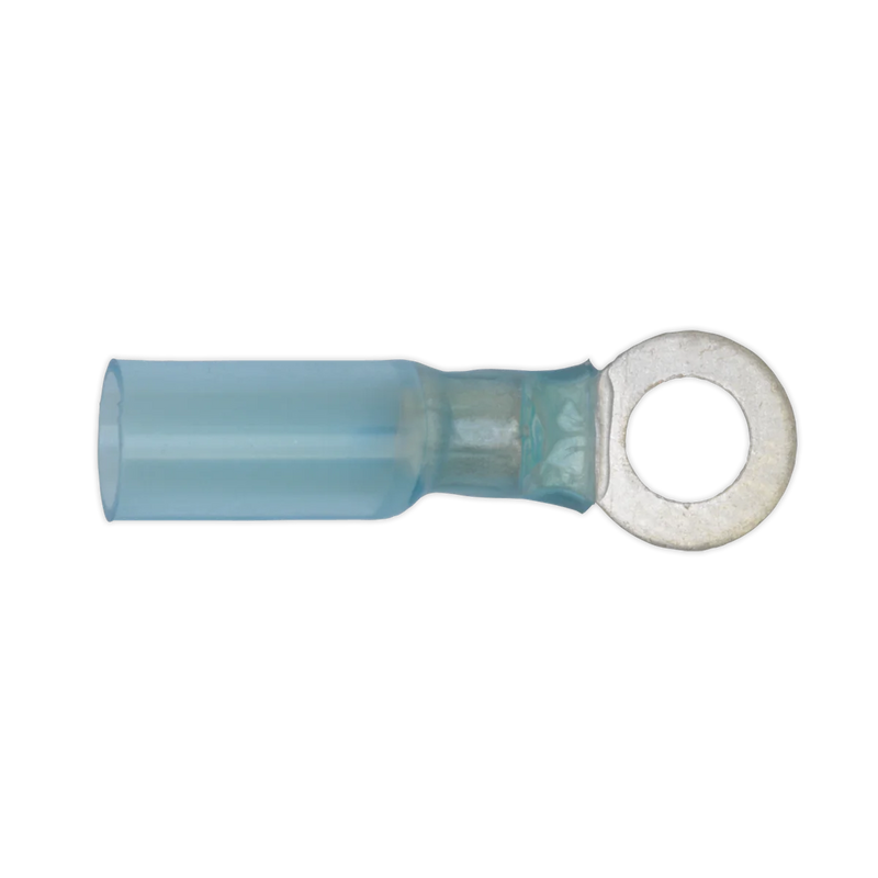 Sealey Heat Shrink Ring Terminal 6.4mm Blue Pack of 25
