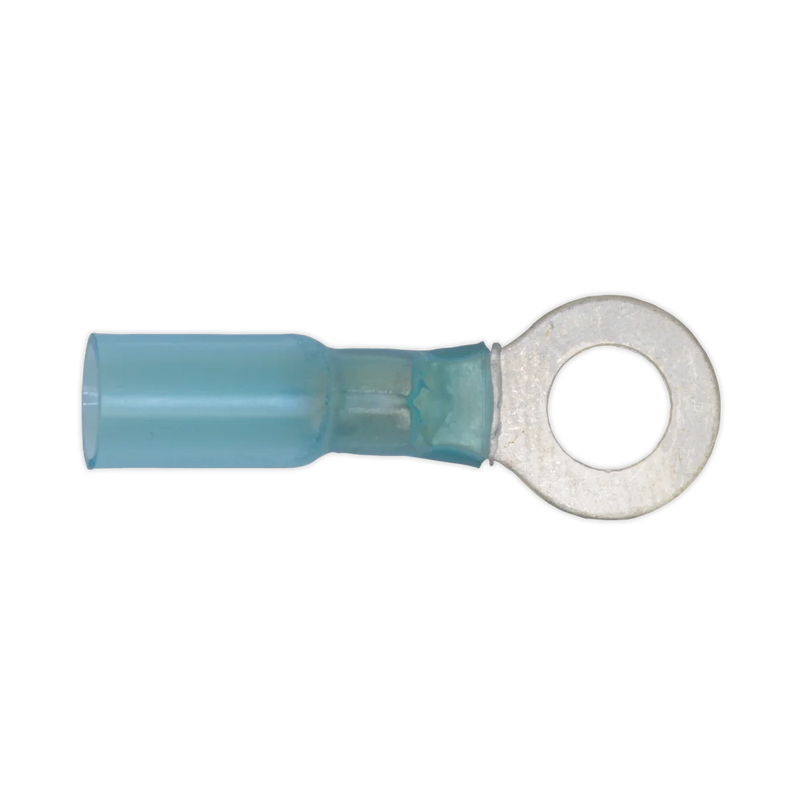 Sealey Heat Shrink Ring Terminal 6.4mm Blue Pack of 25