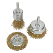 Sealey Crimped Wire Brush Set 3 Piece Ø50mm & Ø25mm