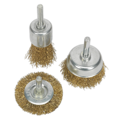 Sealey Crimped Wire Brush Set 3 Piece Ø50mm & Ø25mm