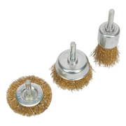 Sealey Crimped Wire Brush Set 3 Piece Ø50mm & Ø25mm