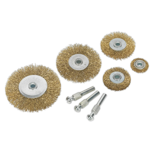 Sealey Crimped Wire Brush Set 8 Piece Ø25-75mm