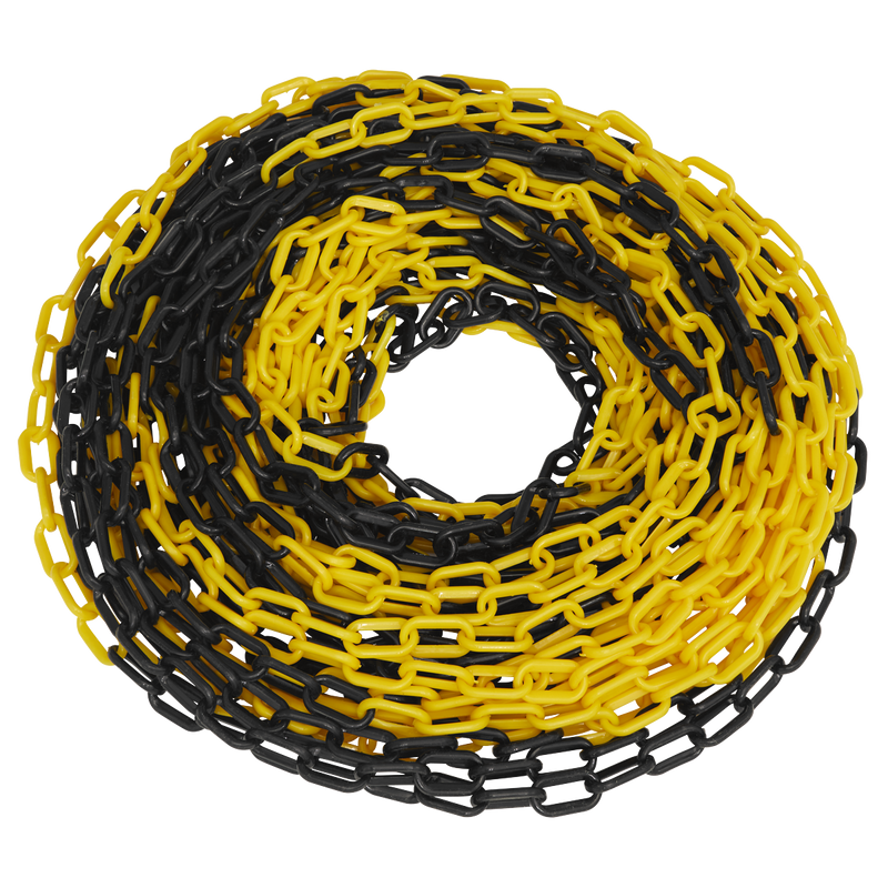 Sealey Plastic Chain 25m x 6mm - Black/Yellow