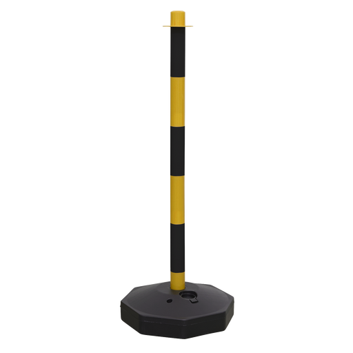 Sealey Post with Base - 850mm Black/Yellow Safety Barrier