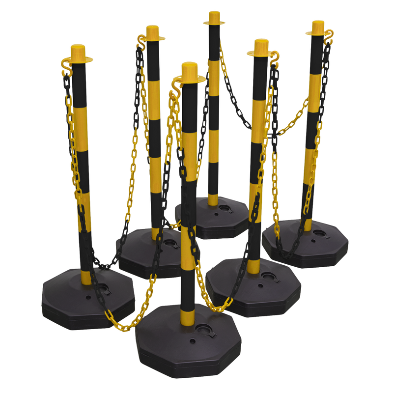 Sealey Post & Chain Kit 25m - Black/Yellow
