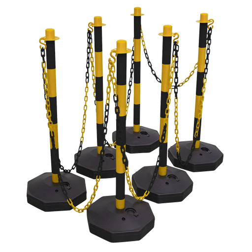 Sealey Post & Chain Kit 25m - Black/Yellow