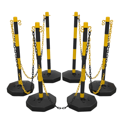 Sealey Post & Chain Kit 25m - Black/Yellow