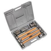 Sealey Drop-Forged Panel Beating Set CB507 7 Piece with Hammers and Dollies