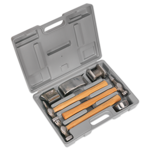 Sealey Drop-Forged Panel Beating Set CB507 7 Piece with Hammers and Dollies