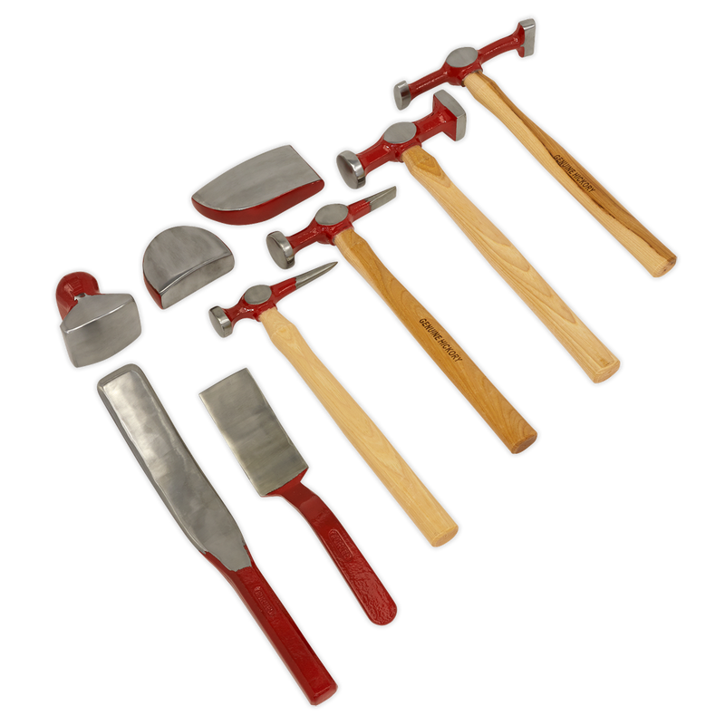 Sealey Panel Beating Set 9 Piece - Includes Hammers & Dollies