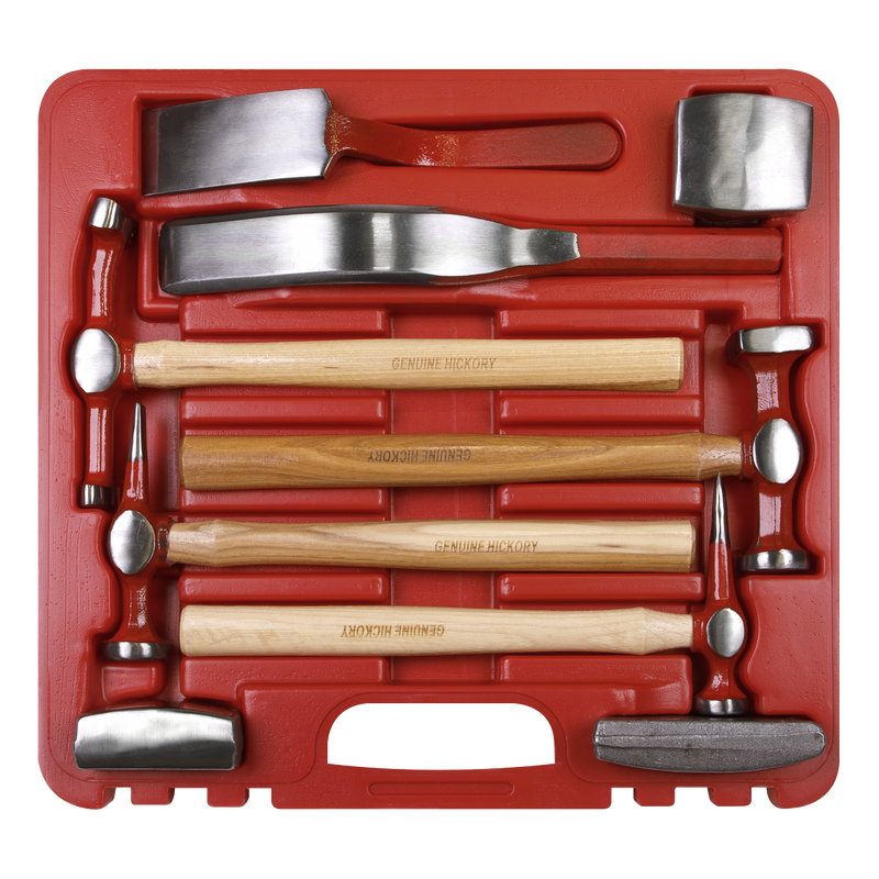 Sealey Panel Beating Set 9 Piece - Includes Hammers & Dollies