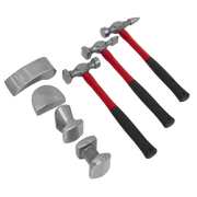 Sealey Drop-Forged Panel Beating Set 7 Piece with Fibreglass Shafts