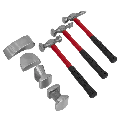 Sealey Drop-Forged Panel Beating Set 7 Piece with Fibreglass Shafts