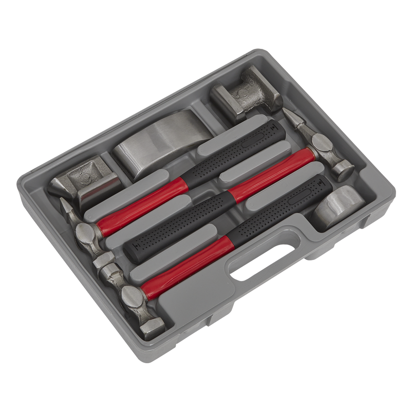 Sealey Drop-Forged Panel Beating Set 7 Piece with Fibreglass Shafts