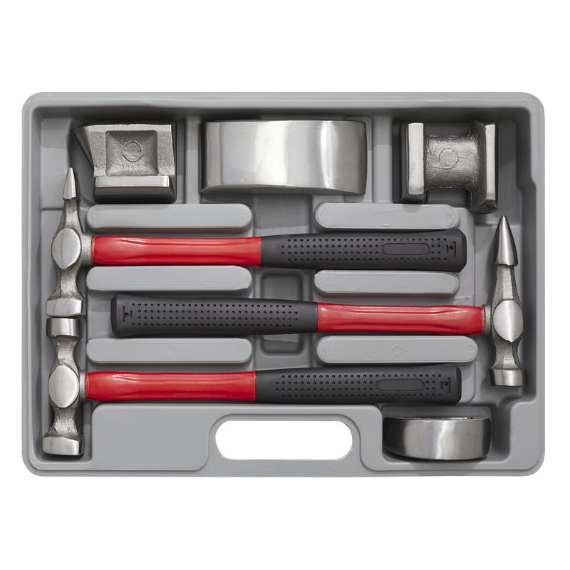 Sealey Drop-Forged Panel Beating Set 7 Piece with Fibreglass Shafts