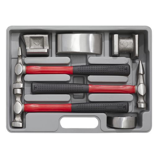 Sealey Drop-Forged Panel Beating Set 7 Piece with Fibreglass Shafts