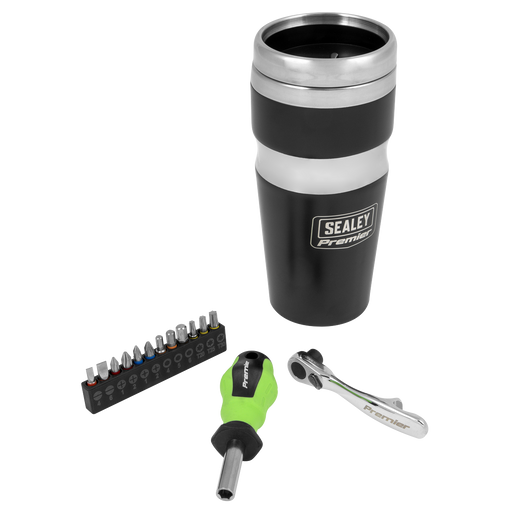 Sealey Premier Travel Mug with Tool Kit CCP22 470ml Stainless Steel