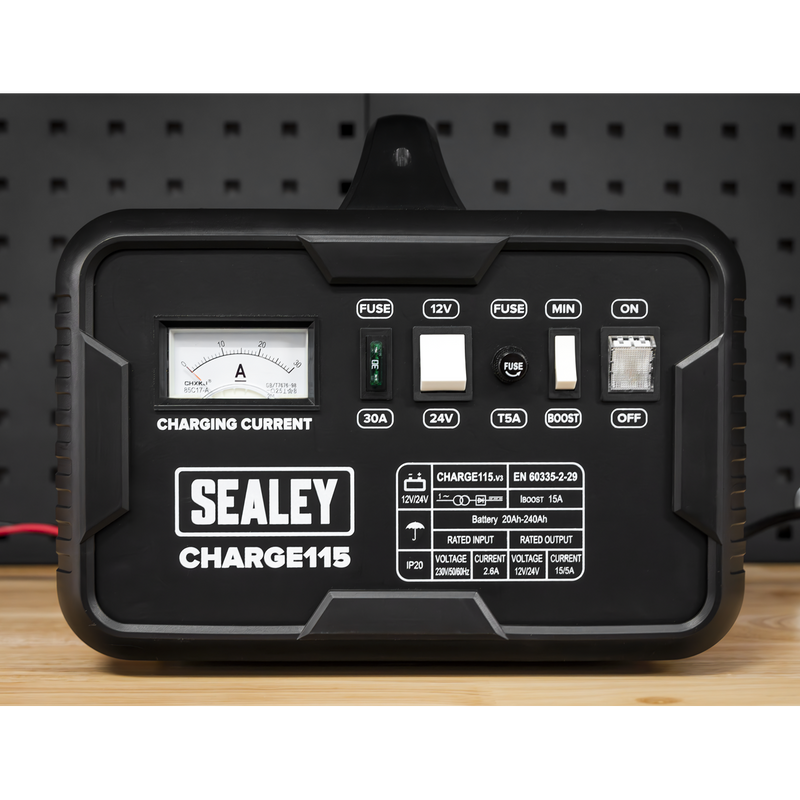 Sealey 12/24V Battery Charger CHARGE115 19A 230V