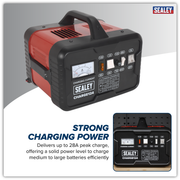 Sealey 12/24V Battery Charger CHARGE124 28A 230V