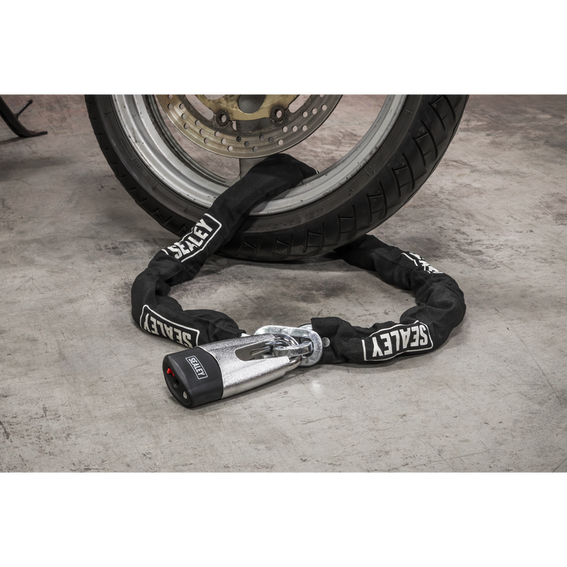 Sealey Motorcycle Chain & Disc Lock 10.5mm x 1500mm 4* ART Approved