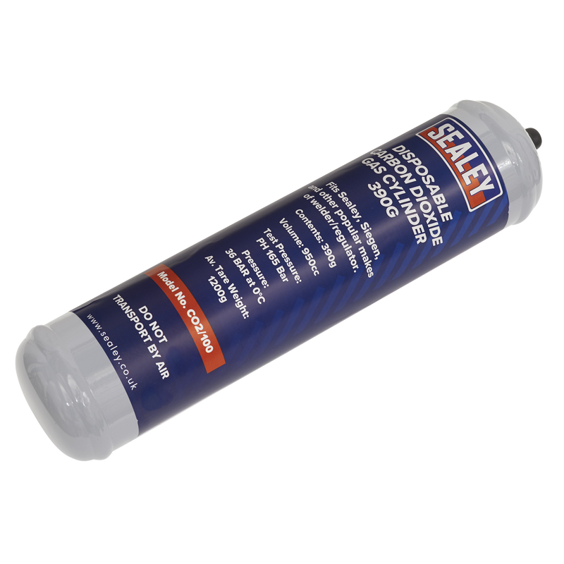 Sealey Disposable CO2 Gas Cylinder 390g Model CO2/100