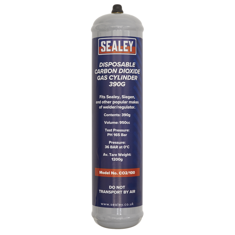 Sealey Disposable CO2 Gas Cylinder 390g Model CO2/100