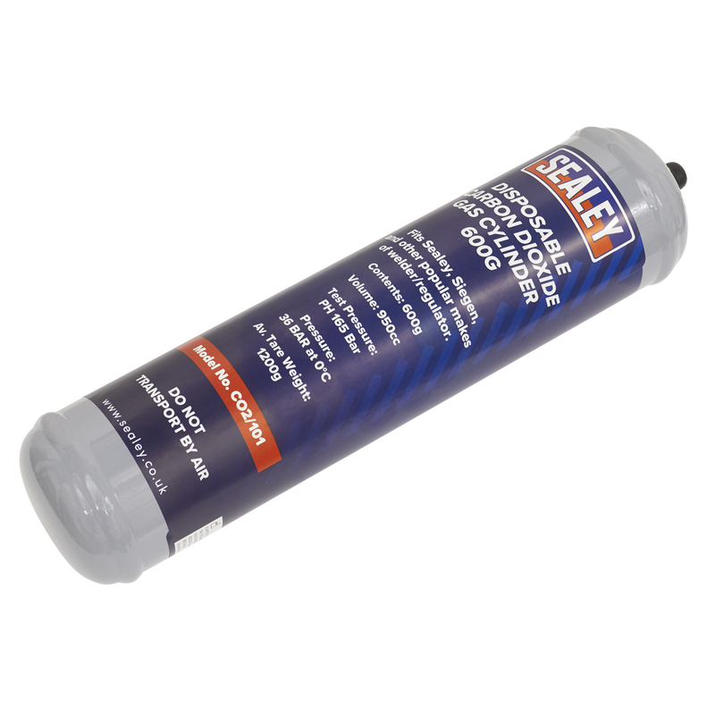 Sealey Disposable CO2 Gas Cylinder 600g - Model CO2/101