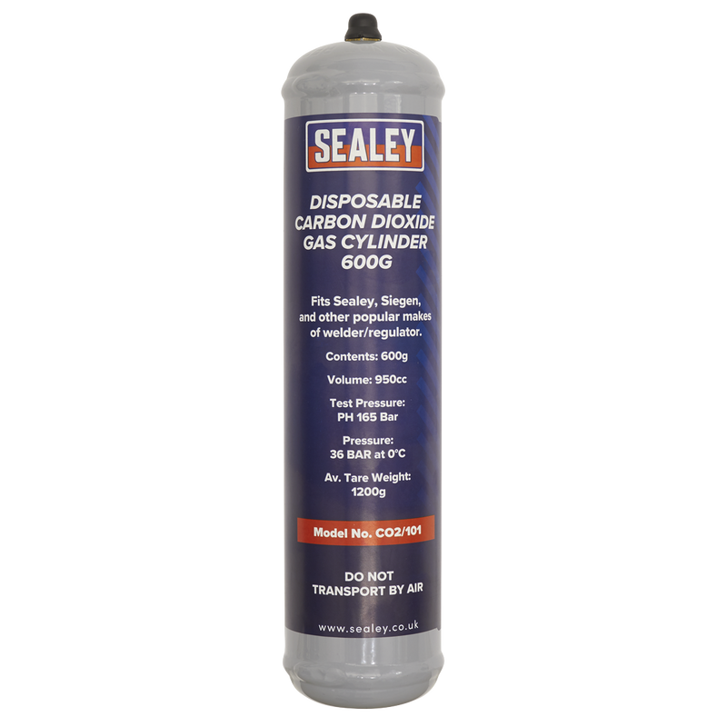 Sealey Disposable CO2 Gas Cylinder 600g - Model CO2/101