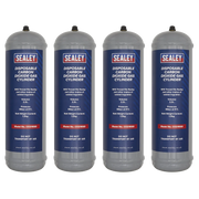 Sealey Disposable Carbon Dioxide Gas Cylinder 1.3kg - Pack of 4