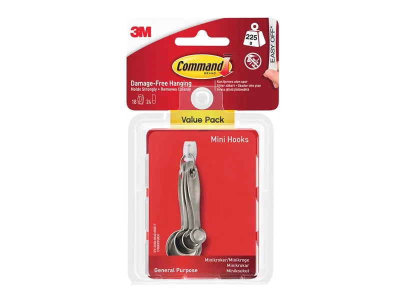 Command™ White Mini Hooks Value Pack (Pack 18) - 7100352690