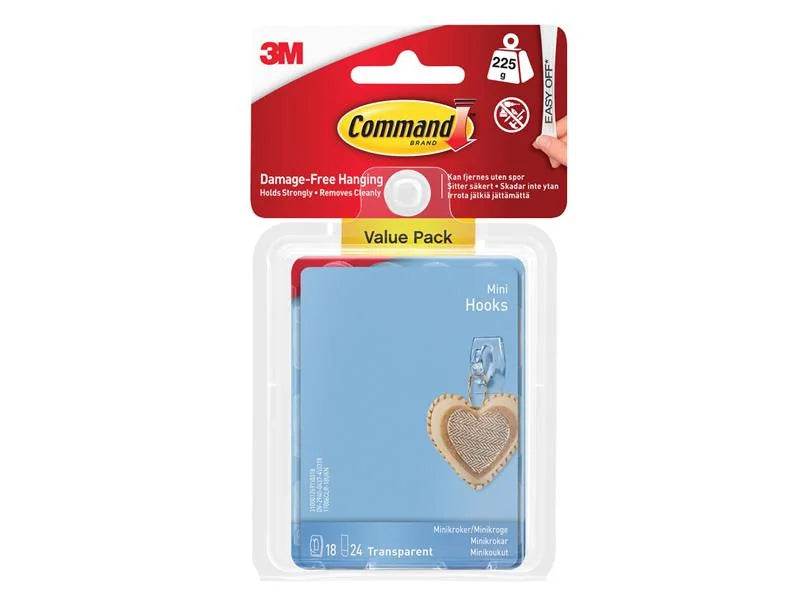 Command™ Clear Mini Hooks Value Pack (Pack 18) - 7100352138
