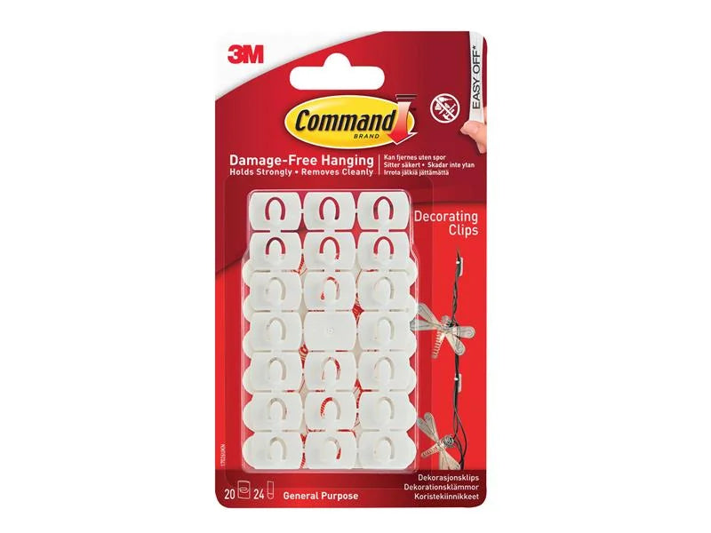 Command™ White Decorating Clips (Pack 20) - 7100352706
