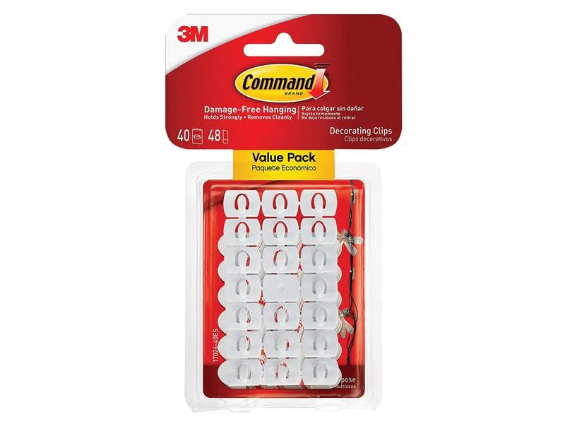 Command™ White Decorating Clips (Pack 40) - 17026-VP