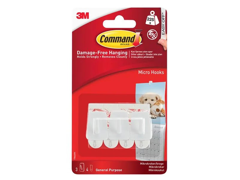 Command™ Command Micro Hooks x 3 17066 - 7100352686