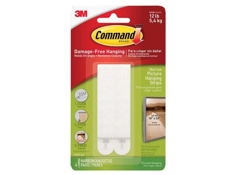 Command™ Narrow Picture Hanging Strips (Pack 4) - 17207